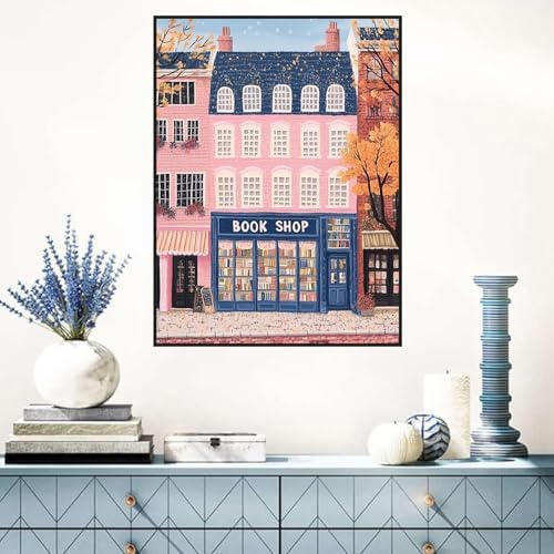 Benjenes Book Shop Diamond Art Kits for Adults, Diamond Painting Kits
