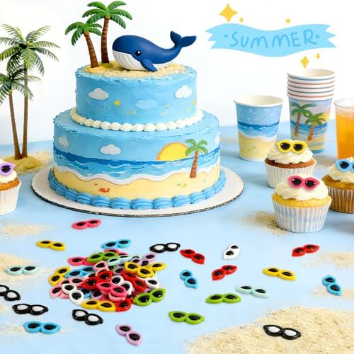 60Pcs Mini Resin Sunglasses Charms for DIY Crafts Supplies