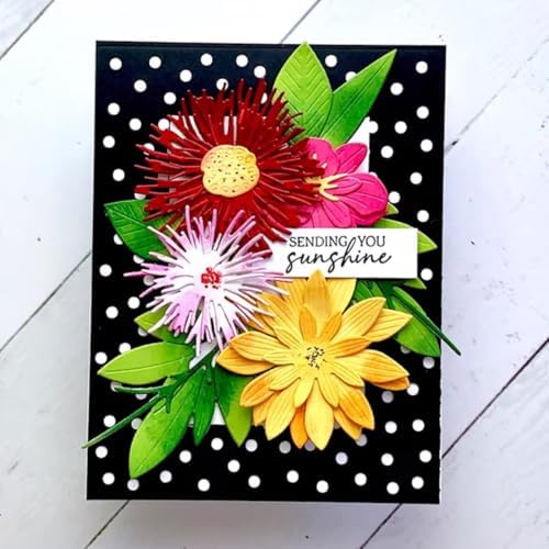 Scrapbooking Die-Cuts, Layer Frame Net Set Metal Cutting Dies for Card Making, Paper Craft Template, Background Embossing Stencils, DIY Album Décor (Flower Set E-14.7x18.3cm)