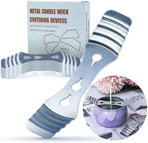 10-Pk Stainless Steel Wick Holders, 3-Hole Centering Device, Candle Making