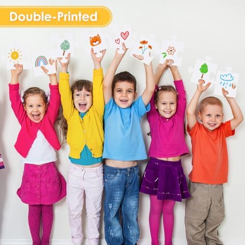 30 Pcs Blank Puzzle Pieces White 12 x 11 Inch DIY Kids Adults