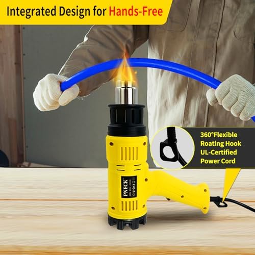 Heat Gun 2000W, 140°F-1202°F Variable Temperature with 2 Speeds, Fast Heating Heavy Duty Hot Air Gun Kit with 4 Nozzles for Crafts, Shrinking PVC, Stripping Paint