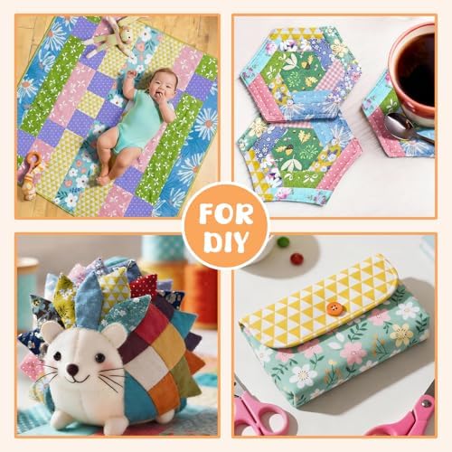 Aubliss 200pcs 100% Cotton Fabric Bundle 4" x 4" PreCut Fat Squares Sheets