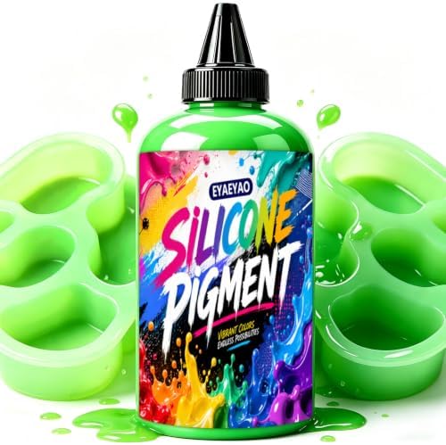 EYAEYAO Silicone Rubber Pigment - Green Paste Silicone Coloring Dye for Mold Making, Molding and Casting - Vibrant Color Pigment for Epoxy Resin Molds Making, Statues DIY Crafting (Green, 3.5 oz)
