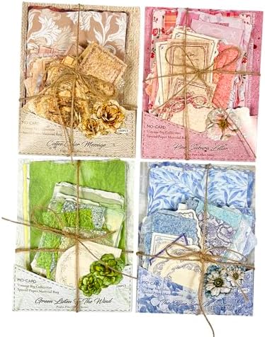 Alideco 400pcs Scrapbook Paper Vintage ‌border Floral Junk journal supplies
