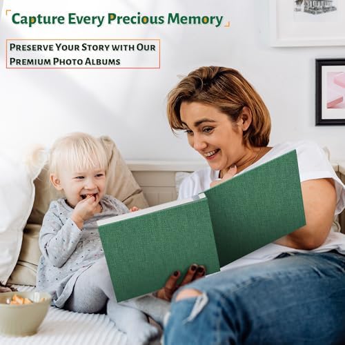 Artfeel Photo Album Self Adhesive Scrapbook,120 Pages Large Photo Book for 4x6,5x7,8x10 Pictures,DIY Album for Baby Wedding Family Travel Birthday,with Metallic Pen and Scraper