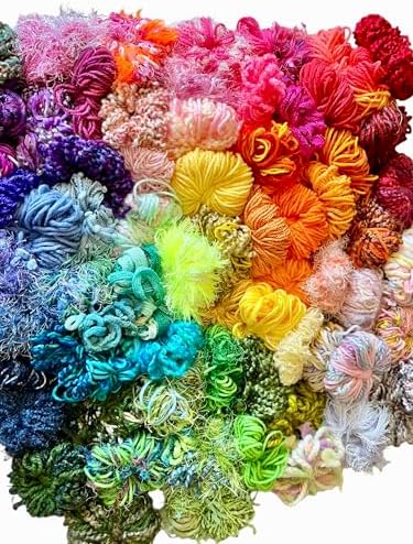 200 yrds 20 Colors Fiber for Embellishments Assorted Novelty Yarn, 10 yrds per Color (mix1) 6 oz
