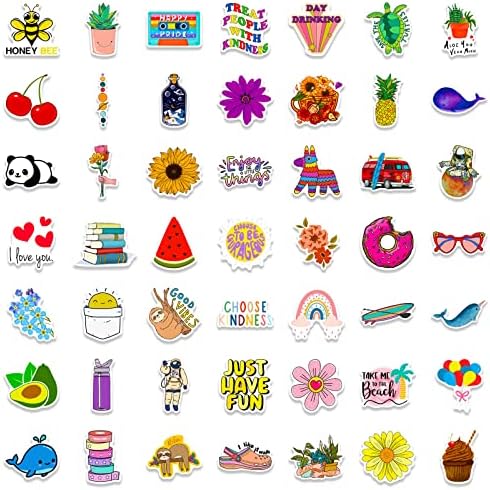 Summer Stickers for Kids Teens,100 Pcs Cute Aesthetic Stickers for Water Bottle, VSCO Waterproof Sticker for Laptop Phone Skateboard