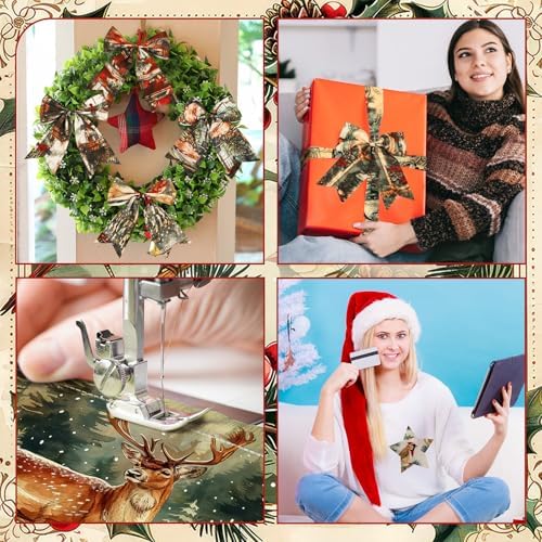 HunnmingRe 20 Pcs 10''x10'' Vintage Christmas Quilting Fabric Square Nutcracker Santa Claus Quiltted Fabric Bundle Reindeer Precuts Printed Patchwork Supplies for Winter Xmas DIY Sewing Craft