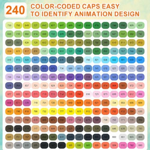 240 Colors Soft Brush Tip Acrylic Markers Set, Paint Pens for Rock, Wood, Fabric, Canvas, Glass, DIY Crafts, Waterproof Paint Markers, Vibrant Acrylic Pens for Artists and Art Projects