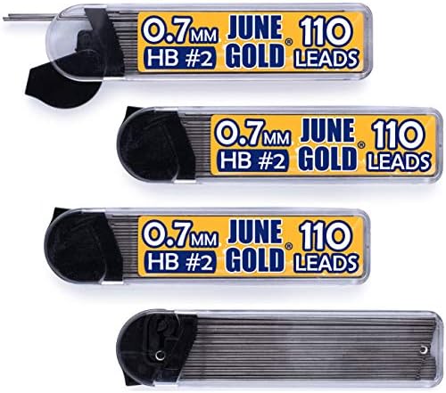 June Gold 0.7 mm, 440 Lead Refills, HB #2, 4 Dispensers/w 110 Pieces Each