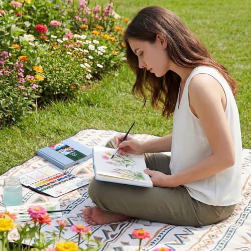 2 Pcs 5.5in Watercolor Sketchbook Journal Watercolor Notebook Light Blue