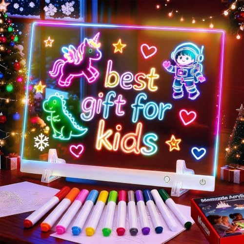 Led Drawing Board with 13 Light Effects, 17" Rechargeable Glow Doodle LED Note Board with Colors, Neon Light Up Drawing Tablet Gifts for Kids for Education Birthday Christmas Gift Ideas