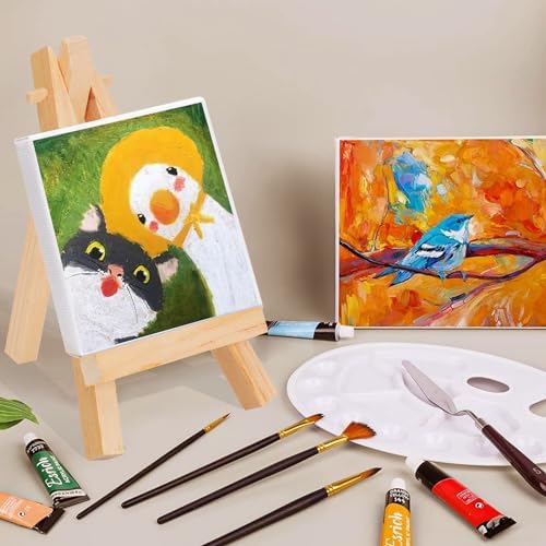 5" Mini Wood Display Easel 24 Pack, Natural Wooden Small Easel Stand for Signs, Small Canvases, Table Display, Pictures, Photos, Wedding Place Cards, Crafts and Other Smaller Projects