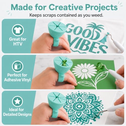 tweexy Wearable Vinyl Weeding Scrap Collector Ring for HTV Crafts – Mint
