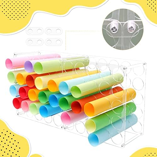 Vinyl Storage Rack 50-Holes Acrylic Vinyl Roll Holder Craft Storage Organizer for Craft Room