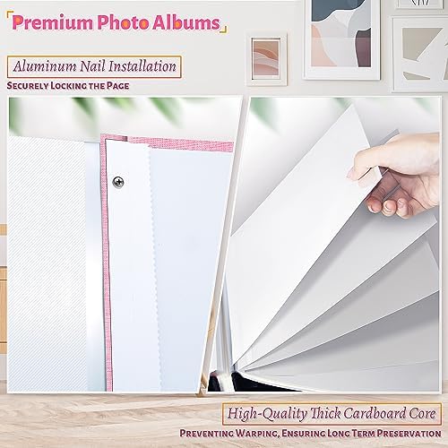Artfeel Photo Album Self Adhesive Scrapbook,120 Pages Large Photo Book for 4x6,5x7,8x10 Pictures,DIY Album for Baby Wedding Family Travel Birthday,with Metallic Pen and Scraper