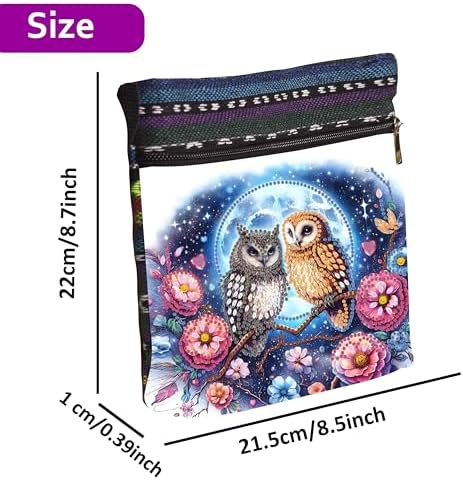 LSQFS 5D Diamond Art Crossbody Purse, DIY Diamond Art Kits for Adults Mosaic Handcraft Canvas Bag for Women, 8.5x8.7x0.39 Inch Lightweight Adjustable Shoulder Bag for Beach, Travel and Everyday