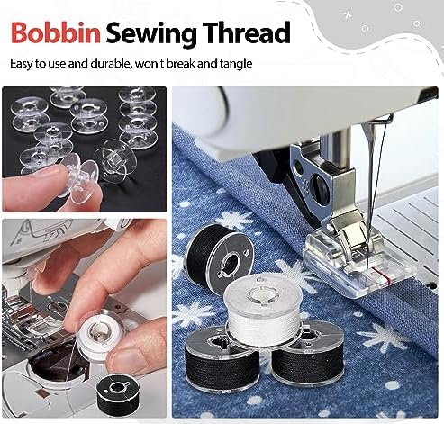 36pcs 18White+18Black 40S/2 Prewound Bobbin Thread Set