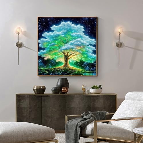 APTDYIGL 5D Tree of Life Full Drill Diamond Painting Kits for Adults Beginner,DIY Diamond Art Kits for Adults,Round Full Drill Diamond Dots with Gem Art Kits,Home Wall Decor 13.7X13.7inch
