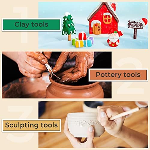 JETMORE 35 Pcs Clay Sculpting Tool Kit, Clay Cutters, Pottery Tools for DIY | Clay tools support carving, shaping and detailing, Sculpting tools suit pottery, ceramics, molding and polymer clay projects
