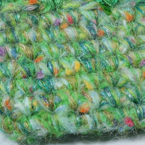 Artisanal Yarn Collection Multifiber Fancy Yarn for Knitting Crocheting Crafts DIY, Set of 3 Rolls(111 Verdant Sparkle)