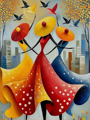 Jiqinsiye Woman Paint by Numbers Kit for Adults,Dancers DIY Painting Kits on Canvas,Female Color by Numbers,Large Adult Paint by Number for Gifts,Home Wall Decor