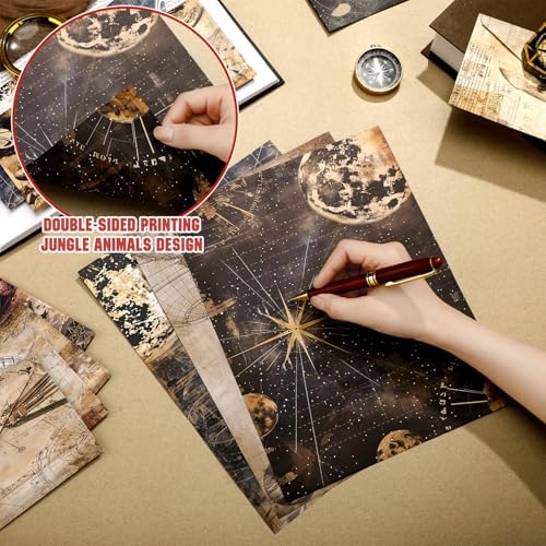 TaoBary 160 Pcs Space Moon Celestial Stationery Paper and Envelopes Set