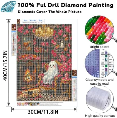 SUHEFAFA Ghost Diamond Painting Kit for Adults 12×16 inch