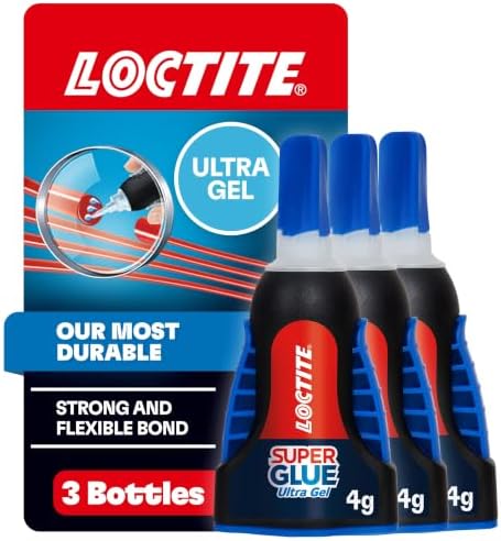 Loctite Super Glue Ultra Gel Control, Clear, 0.14 fl oz Bottle, 3 Pack - Superglue for Plastic, Wood, Metal, Crafts & Repair, Cyanoacrylate Adhesive Instant Glue, Quick Dry
