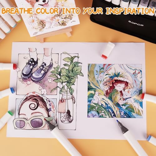320 Colors Alcohol Markers with APP, Dual Tip Art Marker for Adults Coloring Books, Alcohol Based Illustration Markers Set for Adult Artist Drawing Sketching Painting Lettering Cards