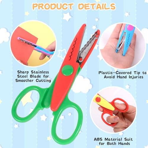 12 PCS Craft Scissors Decorative Edge, 12 PCS Small Hole Punch Shapes, 90 Sheets Colorful Origami, Adults Craft Kit for DIY Crafts, Scrapbooking, Card Making, School Supplies