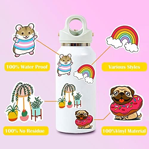 DothRayan Art Stickers for Kids Teens Adults, 100 Pcs Cute Aesthetic Vinyl Waterproof Stickers for Water Bottle, Laptop, Phone