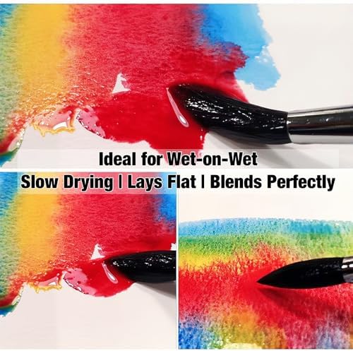 Non-Warping 100% Cotton Watercolor Paper Block - 20 Sheets of 160lb/350gsm Hot Press Water Color Art Supplies for Wet, Dry, and Mixed Media Painting, for Watercolor, Gouache, Acrylic (7 x 5'')