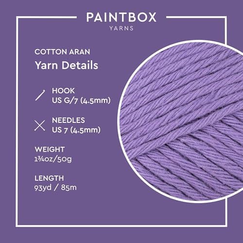 Paintbox Yarns 100% Cotton Aran Yarn 1.76oz / 50g, 93yds / 85m