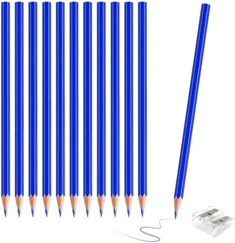12 Pack Blue Colored Pencils for Kids, Pre-sharpened Art Pencils Back to School Supplies Set, Drawing Sketching Pencils for Students, Teachers, Classroom