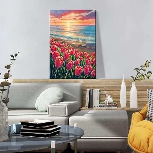 ATDMS Paint by Numbers Kit for Adults with Frame, 8 x 12 Inch