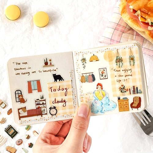Life's Little Scenes Series Sticker Scrapbooking Supplies for Junk Journal, 24 Sheets PET Stickers - Vintage Journaling Stickers