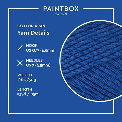 Paintbox Yarns 100% Cotton Aran Yarn 1.76oz / 50g, 93yds / 85m