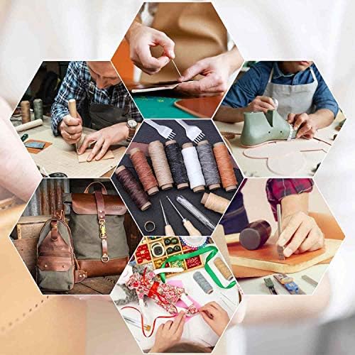 Cridoz 35 Pcs Leather Pouch Kit with Hole Punch, Sewing Tools, Waxed Thread and Large-Eye Stitching Needles for Beginner Crafting Projects