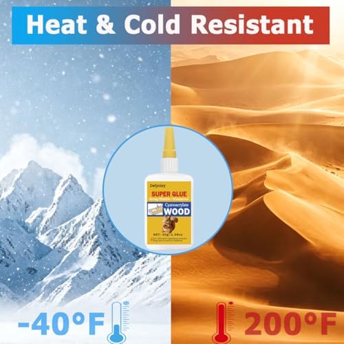 30g Wood Glue for Woodworking – Clear Super Glue with 3 Precision Tips for Furniture Repair & Crafts – Fast Curing, Strong Bond CA Adhesive for Wood, Model Building & DIY Projects