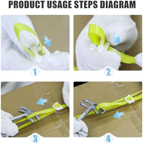 Heavy Duty Banding Strapping kit Contain 1/2" x3200" Polypropylene Packaging Straps & 100 Plastic Clips 20 Edge Protectors Tensioner with Cutter Too Glove