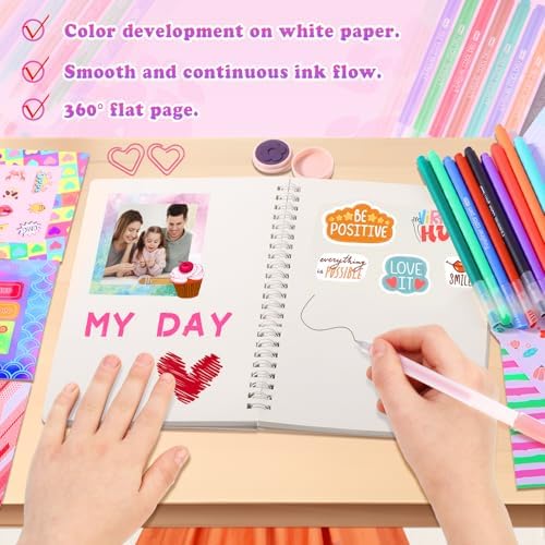 Nsrzua DIY Journal Kit for Girls,Toys for Ages 8-14 and Birthday Gifts for Girls.