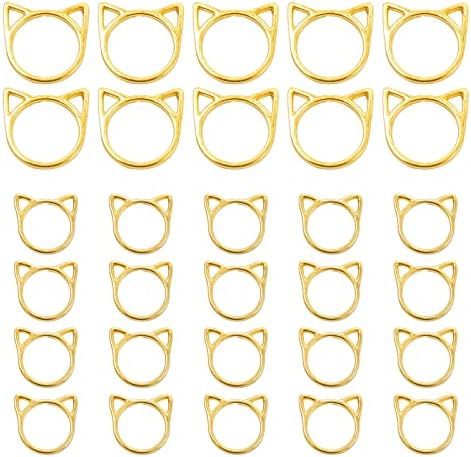 Hilsayum 30PCS Cat Stitch Marker Knitting Stitch Markers Metal Crochet Markers Ring Crocheting Accessories for Weaving, Handmade Crafts