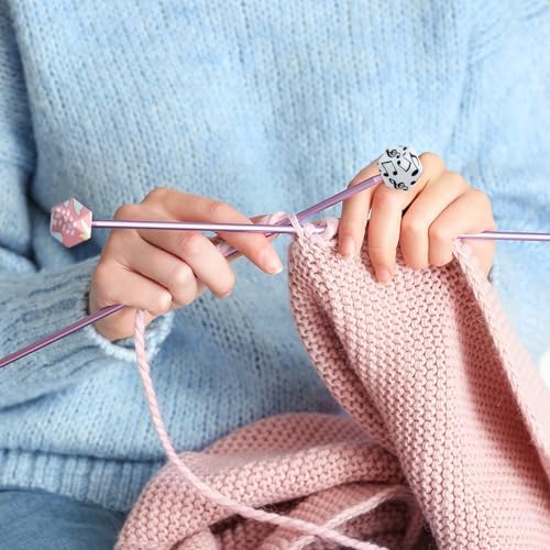 20Pcs Knitting Needle Stoppers Hexagon Knitting Needle Point Protectors fit Size US 2.5-13 (3mm-9mm) Needles for Beginners Knitting Crochet Hand DIY Supplies Accessories