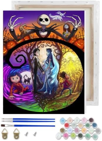 Christmas Paint by Numbers Kit for Adults Beginner with Framed 10x12 Inch