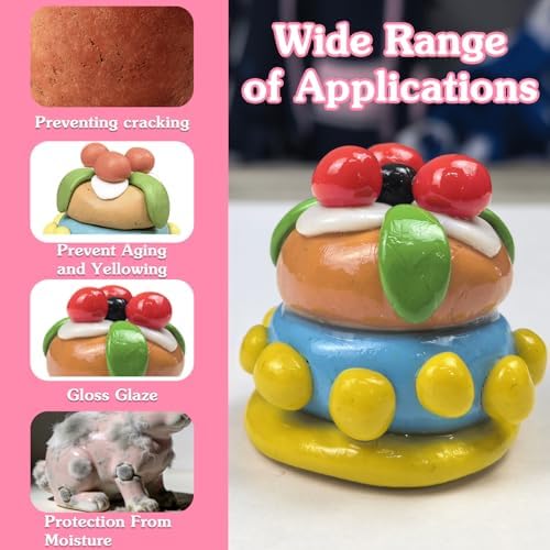 Polymer Clay Glaze 200ml Fast Drying Sealant with Brush