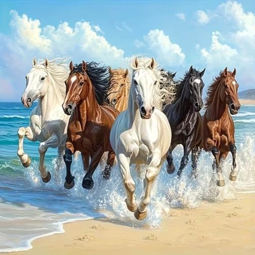 Horse Diamond Art Kits for Adults, 5D Animal Diamond Painting 14x14in