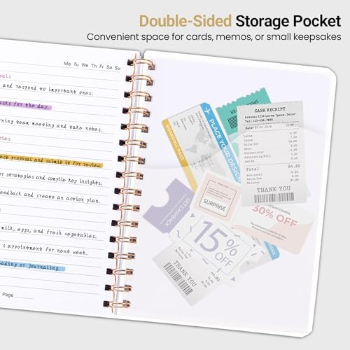 Lined Spiral Journal Notebook, A5 College Ruled Notebook for Note-Taking