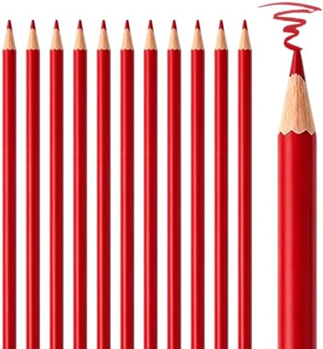 12 PCS Red Colored Pencils, Pre-sharpened Professional Wooden Art Pencils Set for Artists Painting | Premium Drawing Sketching Supplies